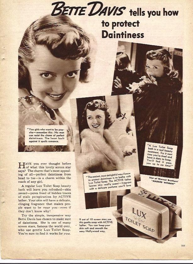 LAMINA 34275: Bette Davies en publicidad de jabon Lux
