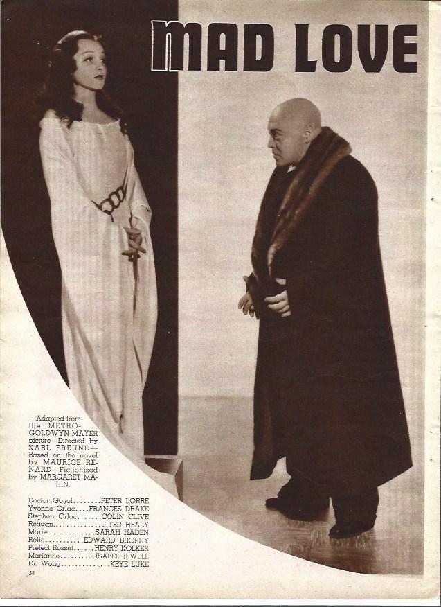 LAMINA 34183: Peter Lorre y Frances Drake en Mad Love