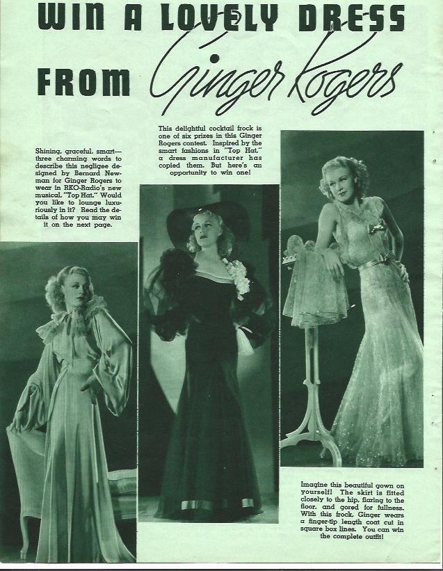 LAMINA 34193: Ginger Rogers con diferentes vestidos