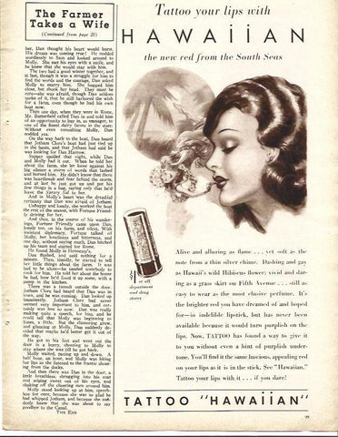 LAMINA 34217: Publicidad de pintalabios Tatoo Hawaiian