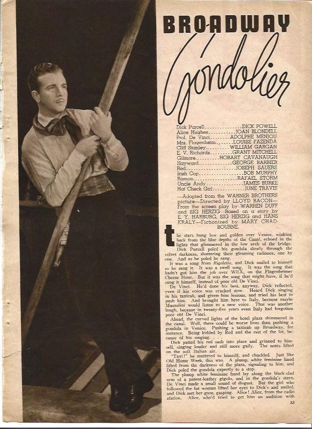 LAMINA 34208: Dick Powell en Broadway Gondolier