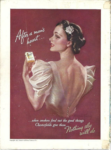 LAMINA 34285: Contraportada con publicidad de cigarrillos Chesterfield