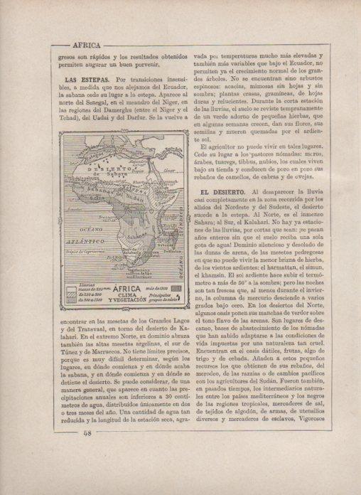 LAMINA V27832: Mapa de Africa clima y vegetacion