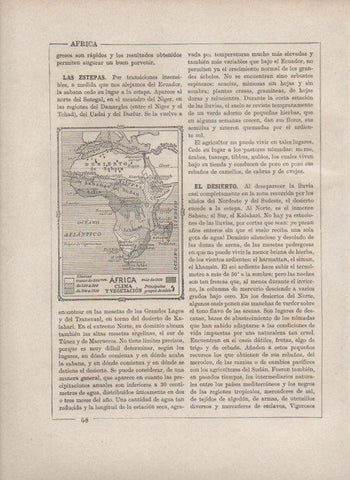 LAMINA V27832: Mapa de Africa clima y vegetacion