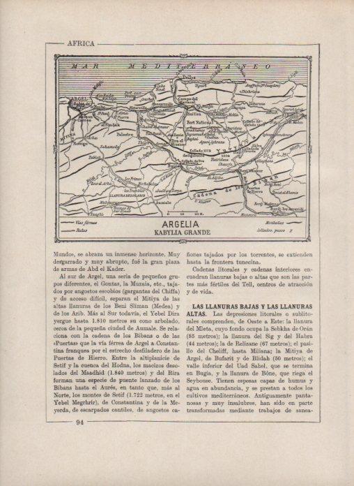 LAMINA V27834: Mapa de Kabylia Grande en Argelia