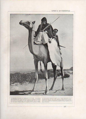 LAMINA V27839: Guerrero tuareg, su mehari y su paje
