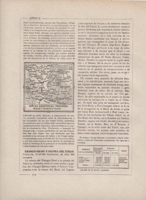 LAMINA V27843: Mapa del Tchad y Ubangui-Chari, Africa ecuatorial