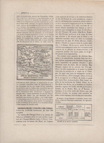 LAMINA V27843: Mapa del Tchad y Ubangui-Chari, Africa ecuatorial