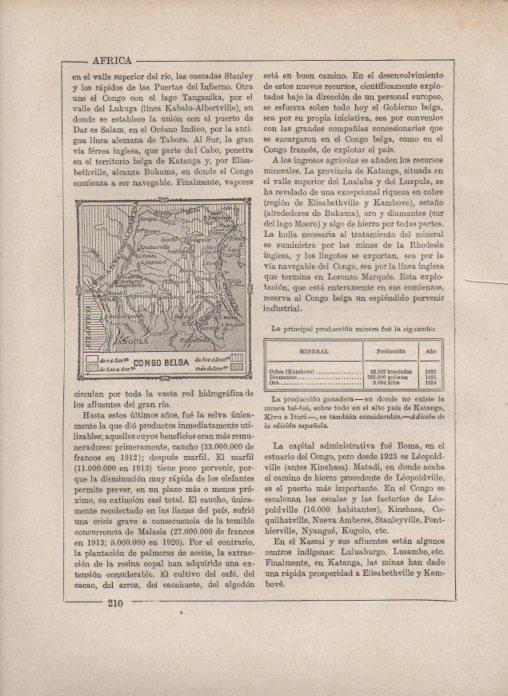 LAMINA V27844: Mapa del Congo Belga