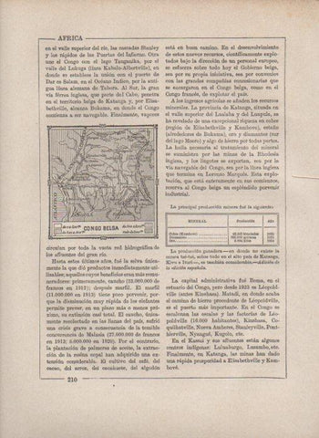 LAMINA V27844: Mapa del Congo Belga