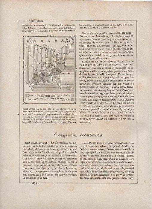 LAMINA V27846: Mapa del dominio de los negros en Estados Unidos