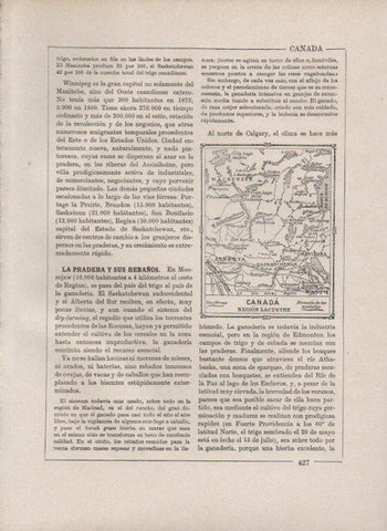 LAMINA V27848: Mapa de la region Lacustre de Canada