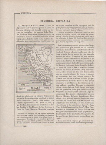 LAMINA V27849: Mapa de la Columbia Britanica de Canada
