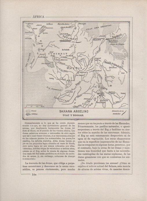 LAMINA V27829: Mapa de Tuat y Hoggar, Sahara argelino