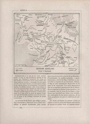 LAMINA V27829: Mapa de Tuat y Hoggar, Sahara argelino