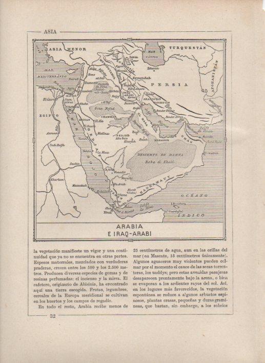 LAMINA V27802: Mapa de Arabia e Iraq-Arabi