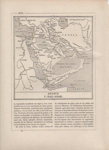 LAMINA V27802: Mapa de Arabia e Iraq-Arabi