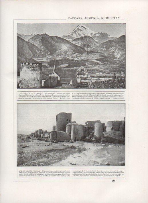LAMINA V27807: Vista del Monte Kasbek y La Gran Muralla de Ani