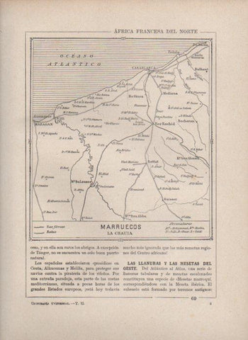 LAMINA V27813: Mapa de La Chauia, Marruecos