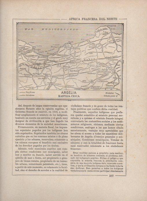 LAMINA V27820: Mapa de la Kabylia Chica en Argelia