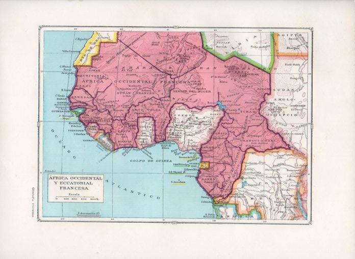 LAMINA V27858: Mapa de Africa Occidental y Ecuatorial francesa