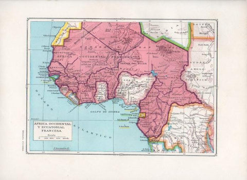 LAMINA V27858: Mapa de Africa Occidental y Ecuatorial francesa