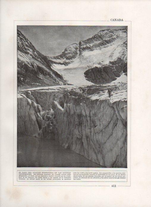LAMINA V27893: Lago del glaciar suspendido en la Rocosas Canadienses