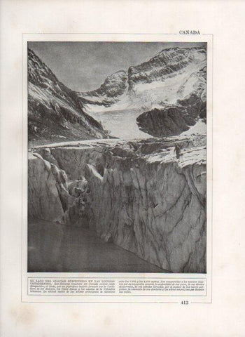 LAMINA V27893: Lago del glaciar suspendido en la Rocosas Canadienses