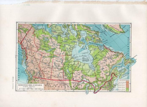 LAMINA V27896: Mapa fisico del dominio del Canada