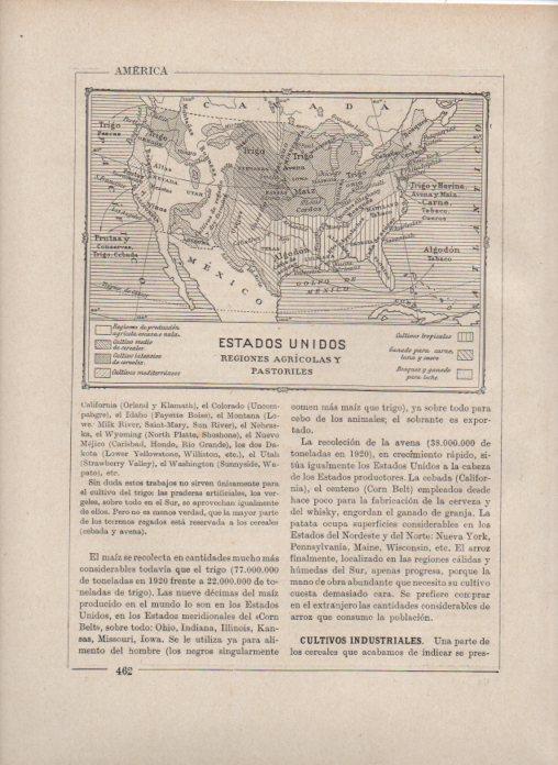 LAMINA V27907: Mapa regiones agricolas y pastoriles de Estados Unidos