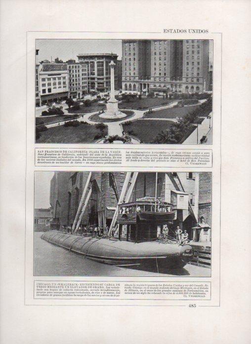 LAMINA V27913: Plaza de la Union en San Francisco y Whaleback en Chicago