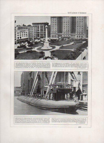 LAMINA V27913: Plaza de la Union en San Francisco y Whaleback en Chicago