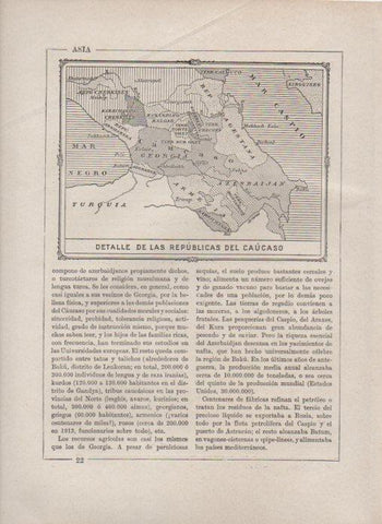 LAMINA V27916: Mapa de las Republicas del Caucaso
