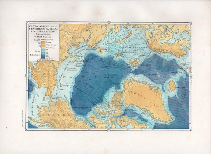 LAMINA V27888: Carta altimetrica y batimetrica de las regiones articas según F. Nansen