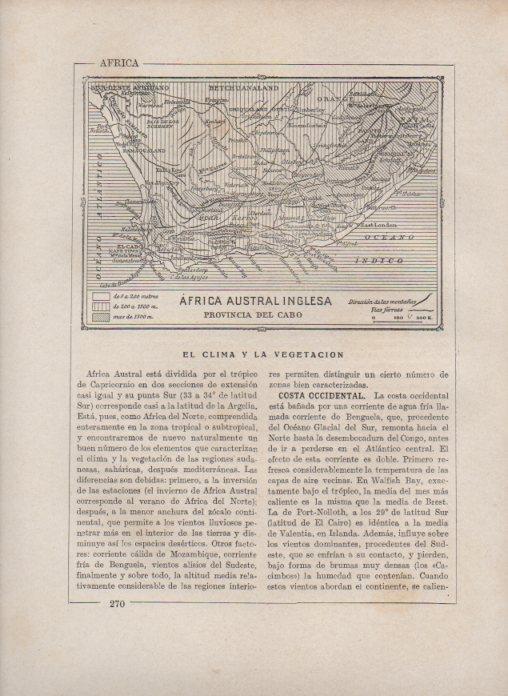 LAMINA V27867: Mapa de la provincia del Cabo, Africa