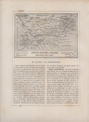 LAMINA V27867: Mapa de la provincia del Cabo, Africa