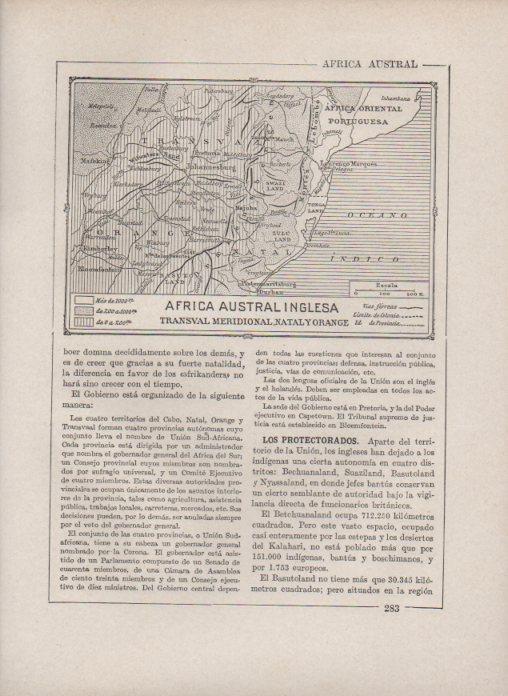 LAMINA V27869: Mapa de Africa austral inglesa