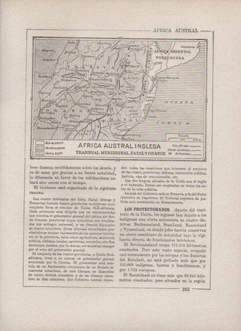 LAMINA V27869: Mapa de Africa austral inglesa
