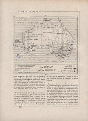 LAMINA V27876: Mapa economico de Australia