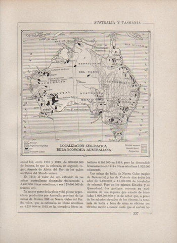 LAMINA V27877: Mapa de la localizacion geografica de la economia de Australia