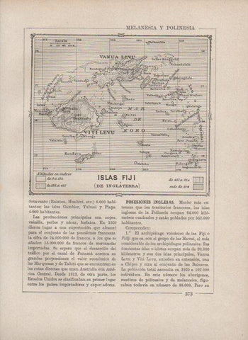 LAMINA V27882: Mapa de las Islas Fiji