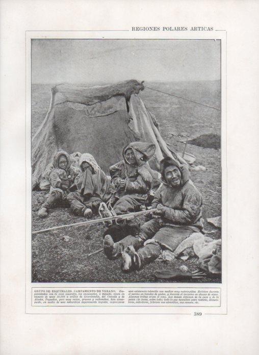 LAMINA V27887: Grupo de esquimales, campamento de verano