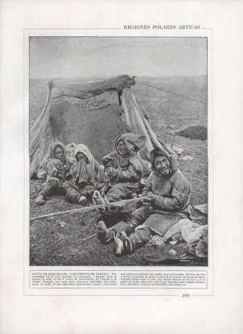 LAMINA V27887: Grupo de esquimales, campamento de verano