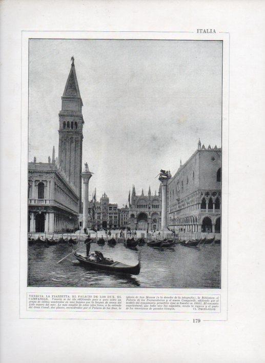 LAMINA V27718: La Piazzeta, Palacio de los Dux y el Campanile en Venecia