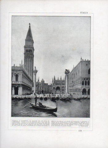 LAMINA V27718: La Piazzeta, Palacio de los Dux y el Campanile en Venecia