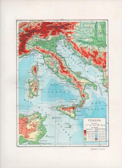 LAMINA V27721: Mapa de Italia