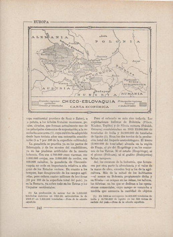 LAMINA V27726: Mapa de las regiones agricolas e industriales de Checoeslovaquia