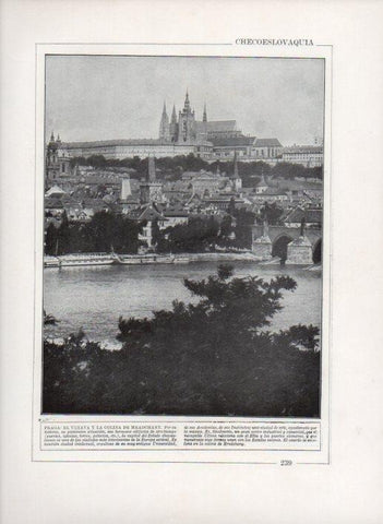 LAMINA V27727: Vista de El Ultava y la colina de Hradchany en Praga