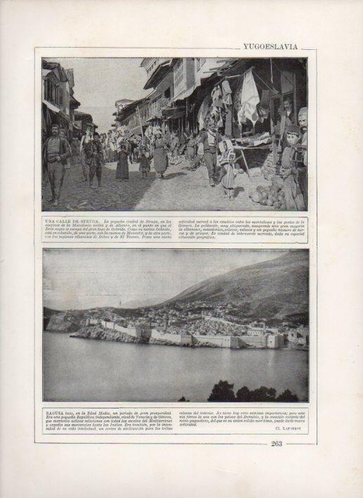 LAMINA V27732: Calle de Estruga y vista de Ragusa en Yogoeslavia