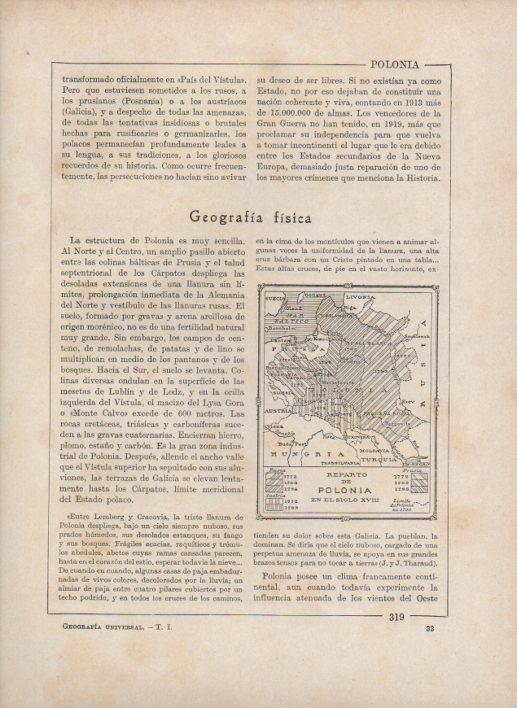 LAMINA V27733: Mapa del reparto de Polonia en el siglo XVIII